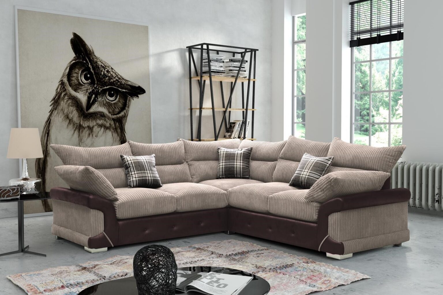 Beige Ryan Corner Sofa Pay Weekly or Monthly