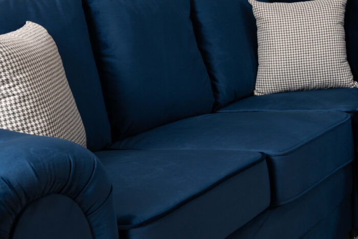 leonardo blue 3 seater sofa