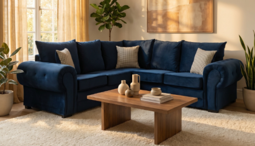 leonardo blue corner sofa
