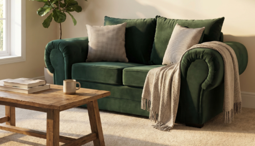 leonardo green 2 seater sofa