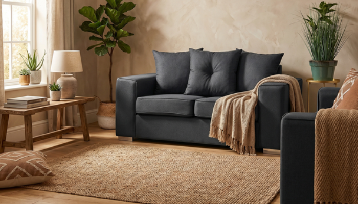 cedar charcoal 2 seater sofa