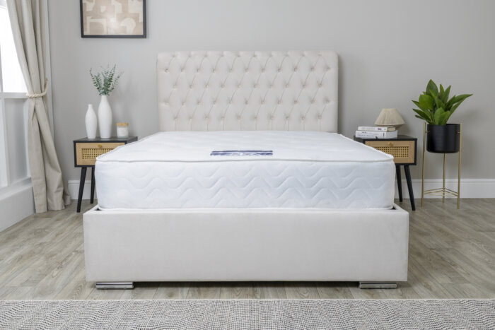 Chesterton Buttoned Bed Frame - Cream - Image 6