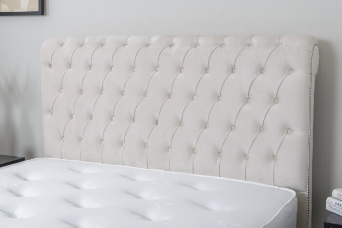 Chesterton Buttoned Bed Frame - Cream - Image 4
