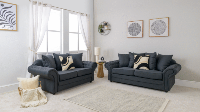Chloe 3 & 2 Charcoal Seater Sofa Set