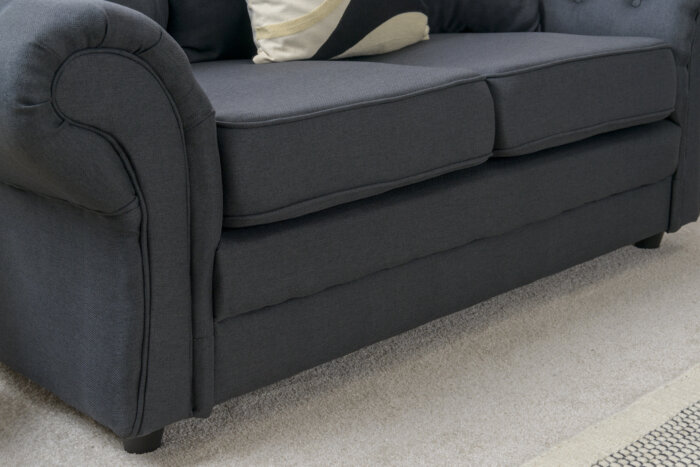 Chloe 3 & 2 Charcoal Seater Sofa Set - Image 3