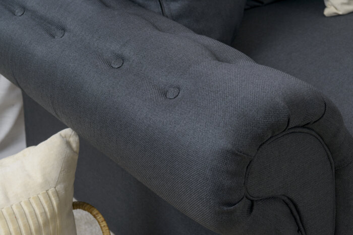 Chloe 3 & 2 Charcoal Seater Sofa Set - Image 4