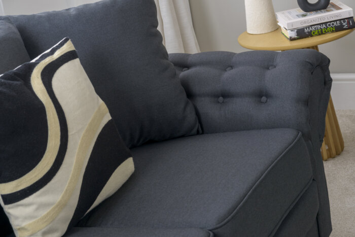 Chloe 3 & 2 Charcoal Seater Sofa Set - Image 5