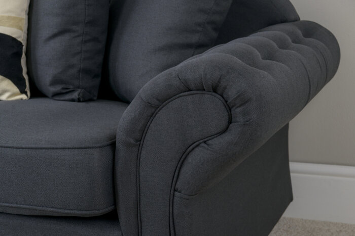 Chloe 3 & 2 Charcoal Seater Sofa Set - Image 6