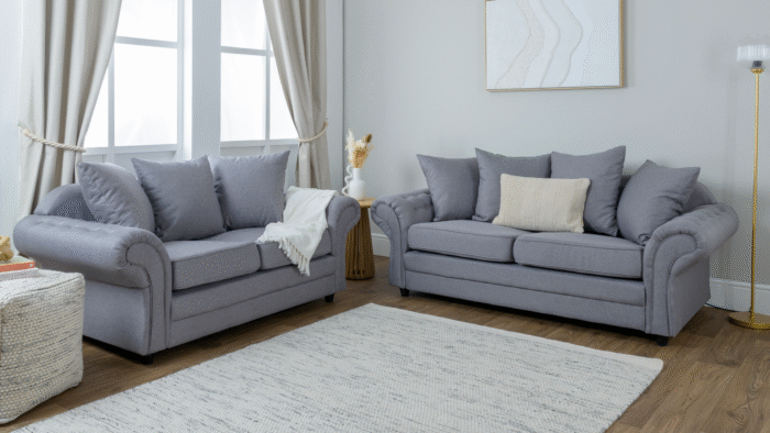 Chloe 3 & 2 Light Grey Seater Sofa Set