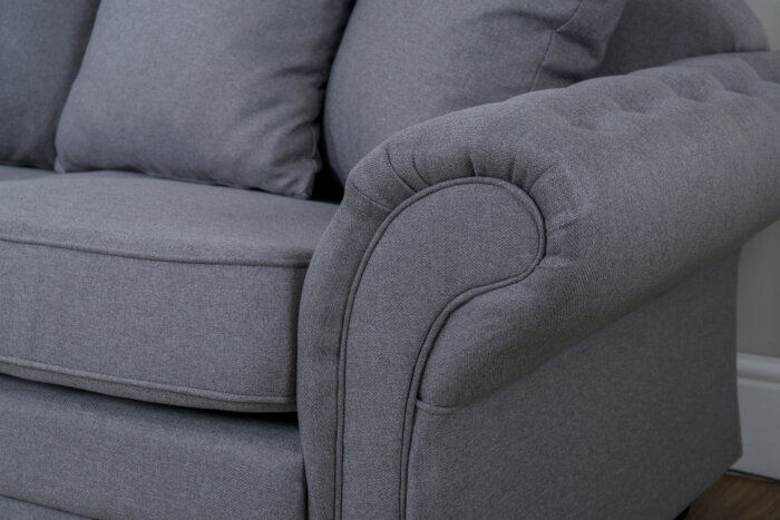 Chloe 3 & 2 Light Grey Seater Sofa Set - Image 11