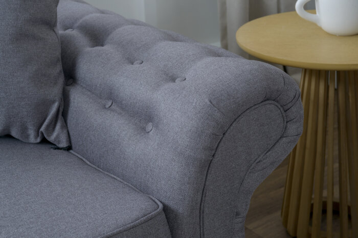 Chloe 3 & 2 Light Grey Seater Sofa Set - Image 7