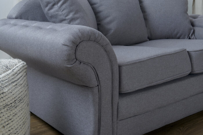 Chloe 3 & 2 Light Grey Seater Sofa Set - Image 6